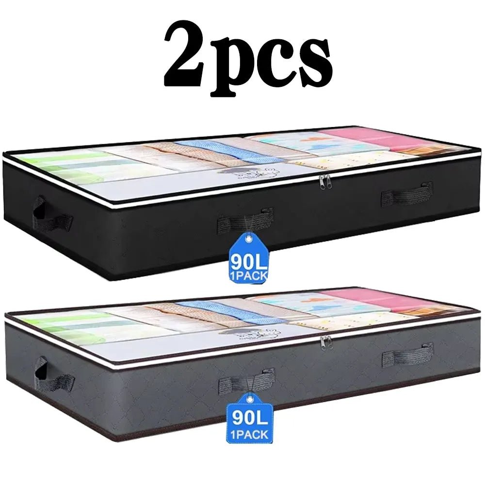 Sac de rangement sous le lit pour couettes et vêtements – Grande capacité 100x50x15 cm | Housse anti - poussière et anti - humidité pliable - SmartDeals