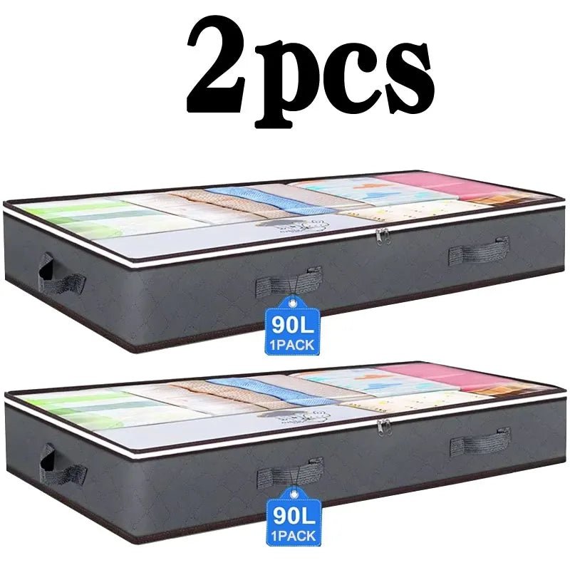 Sac de rangement sous le lit pour couettes et vêtements – Grande capacité 100x50x15 cm | Housse anti - poussière et anti - humidité pliable - SmartDeals