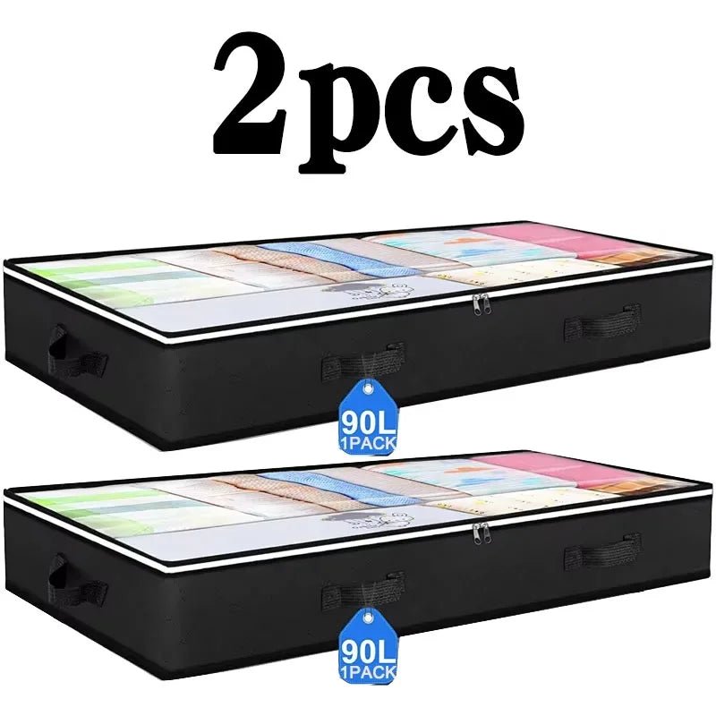 Sac de rangement sous le lit pour couettes et vêtements – Grande capacité 100x50x15 cm | Housse anti - poussière et anti - humidité pliable - SmartDeals